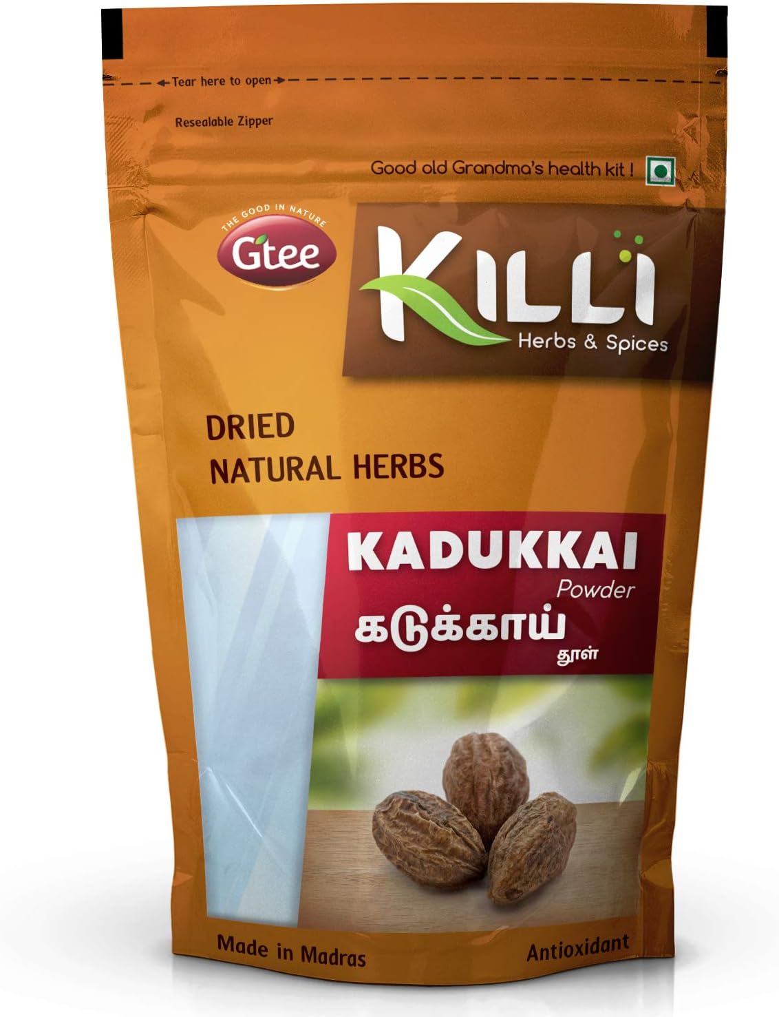 100g KILLI Haritaki Kadukkai Myrobalan Karakkaya Terminalia chebula Harad Powder