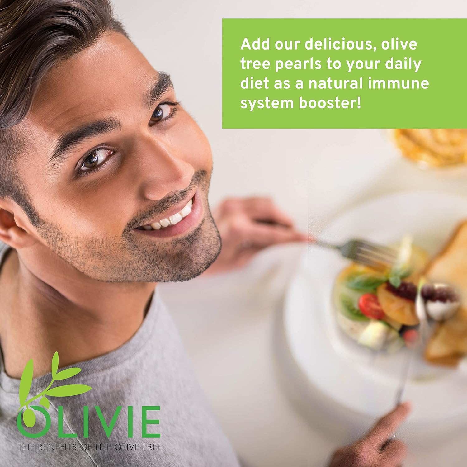 100g OLIVIE PowerUp Pearls Organic Olive Leaf Extract Capsules with Hydroxytyrosol - Antioxidant Polyphenols for Immune & Brain Support