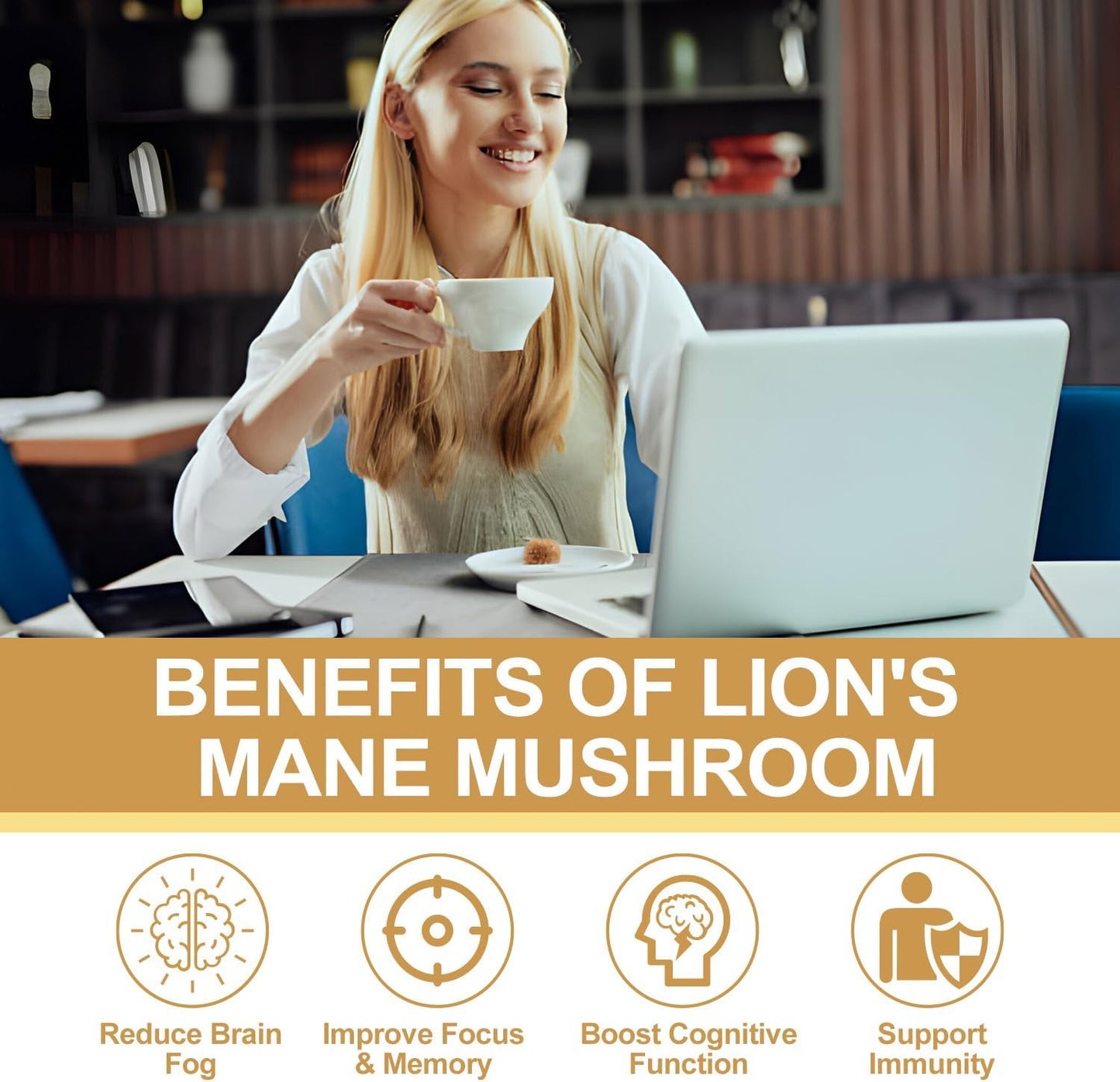 100g QIN SHAN TANG Lion's Mane Mushroom Powder Extract with 30% Beta-glucans - Brain Supplement for Memory and Focus