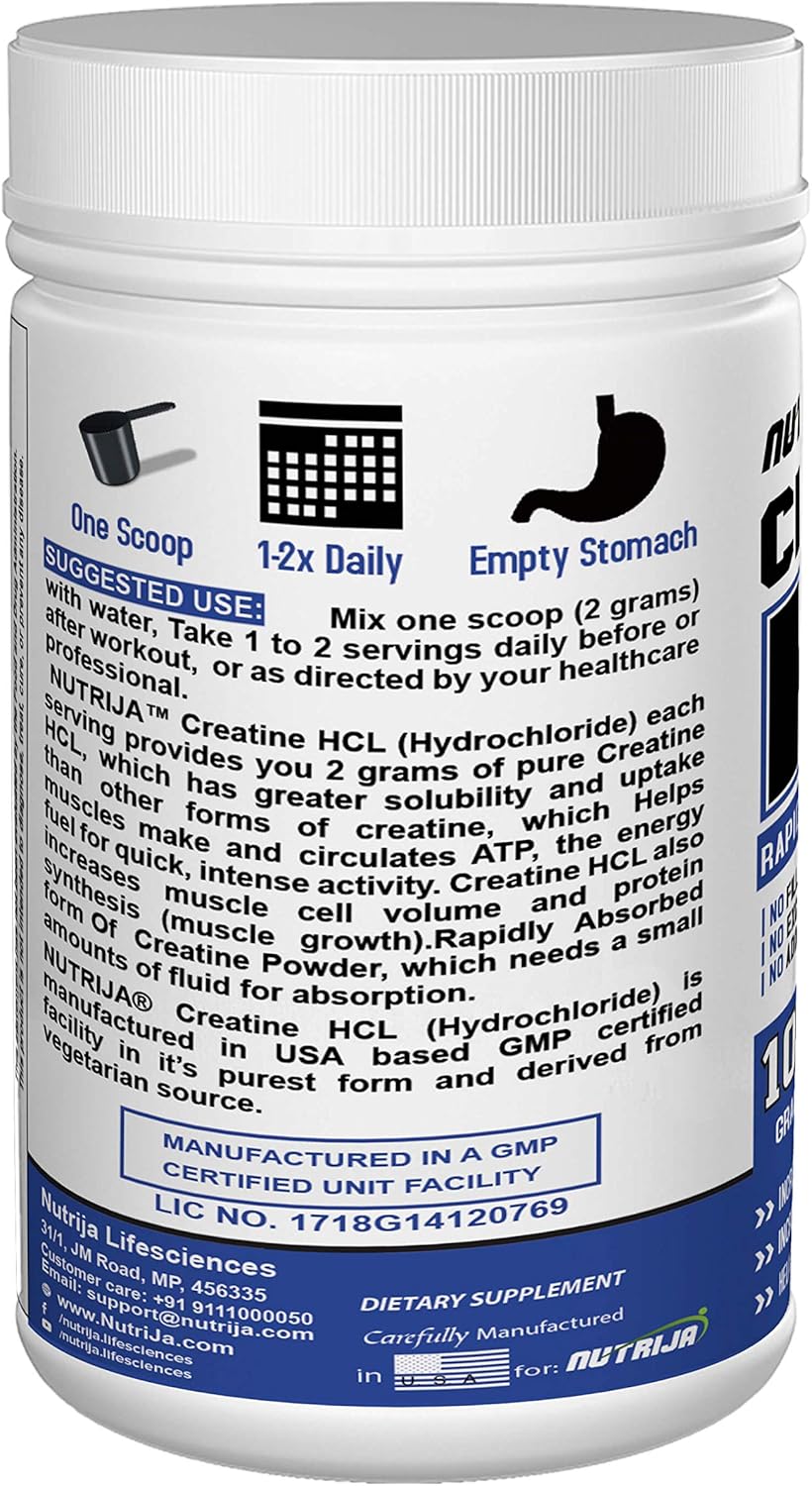 100Grams of NutriJa Creatine HCL for Enhanced Muscle Performance