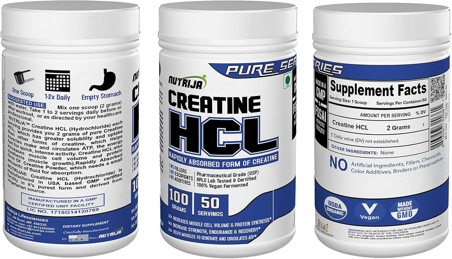 100Grams of NutriJa Creatine HCL for Enhanced Muscle Performance