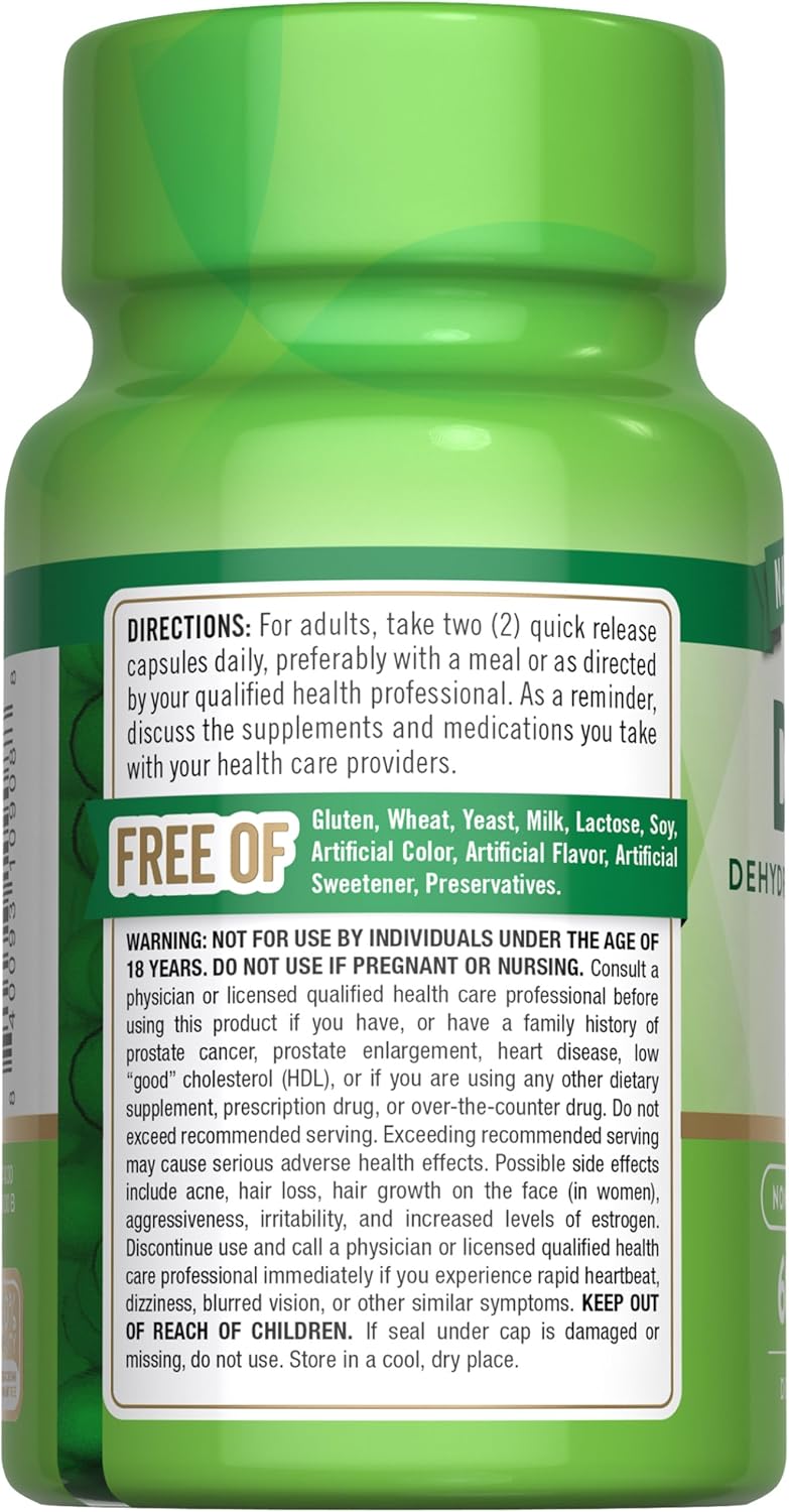 100mg DHEA Capsules - 60 Count | Natural Quick Release Formula | Non-GMO & Gluten-Free