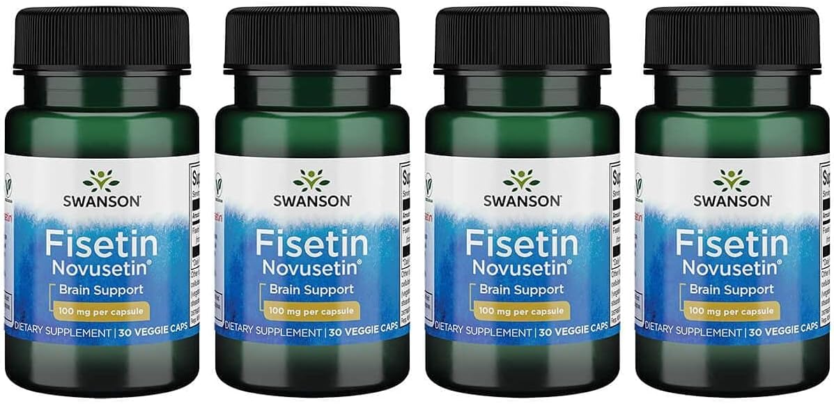 100mg Fisetin Capsules - Molecularly Similar to Apigenin, Luteolin, Quercetin - 30 Veg Capsules