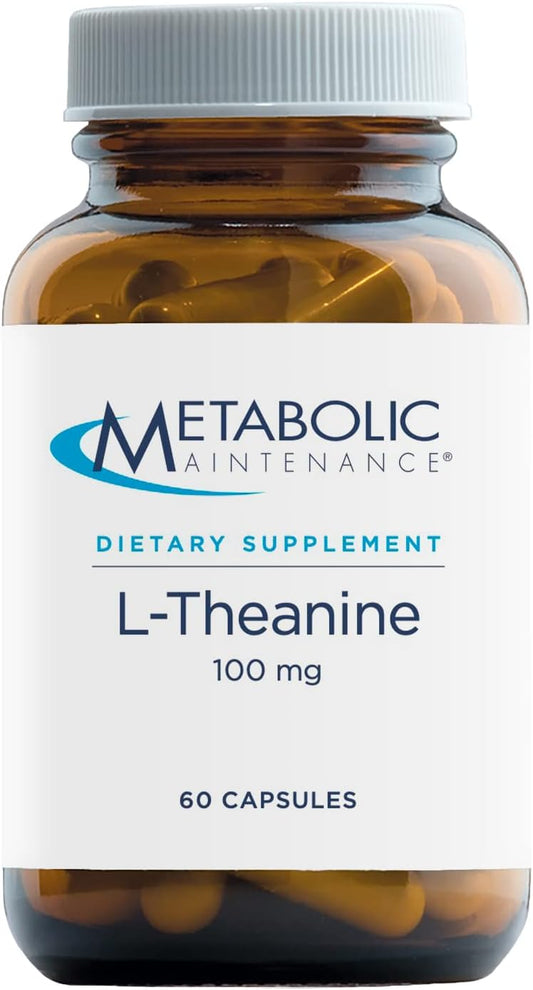 100mg L-Theanine Suntheanine Supplement for Focus & Relaxation - Amino Acid Capsules for Stress Support - 60 Count