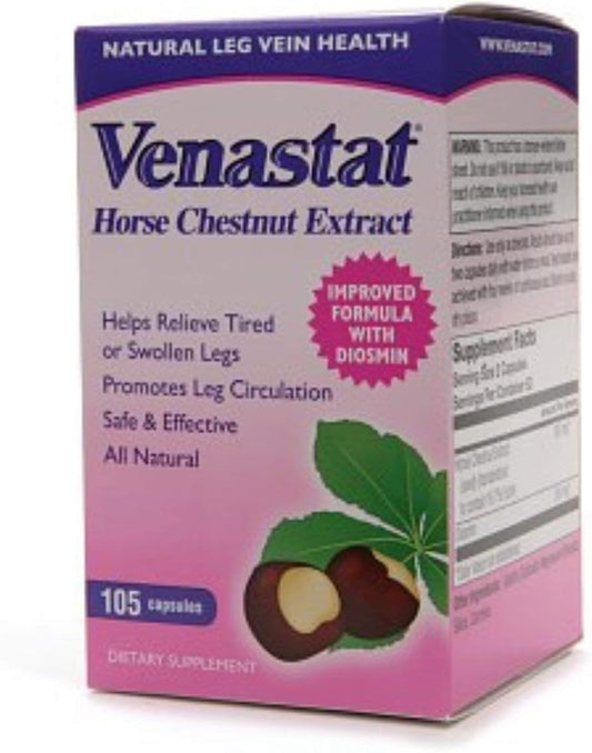 105 Venastat Capsules for Healthy Leg Veins - Natural Supplement