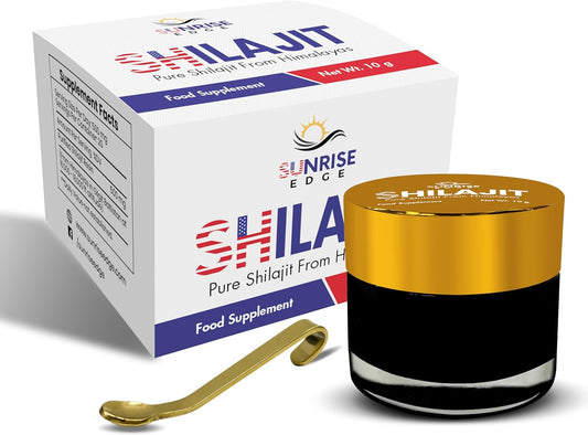 10G SunriseEdge Shilajit Resin: Boost Immunity, Metabolism, Stamina | 85+ Trace Minerals for Well-Being