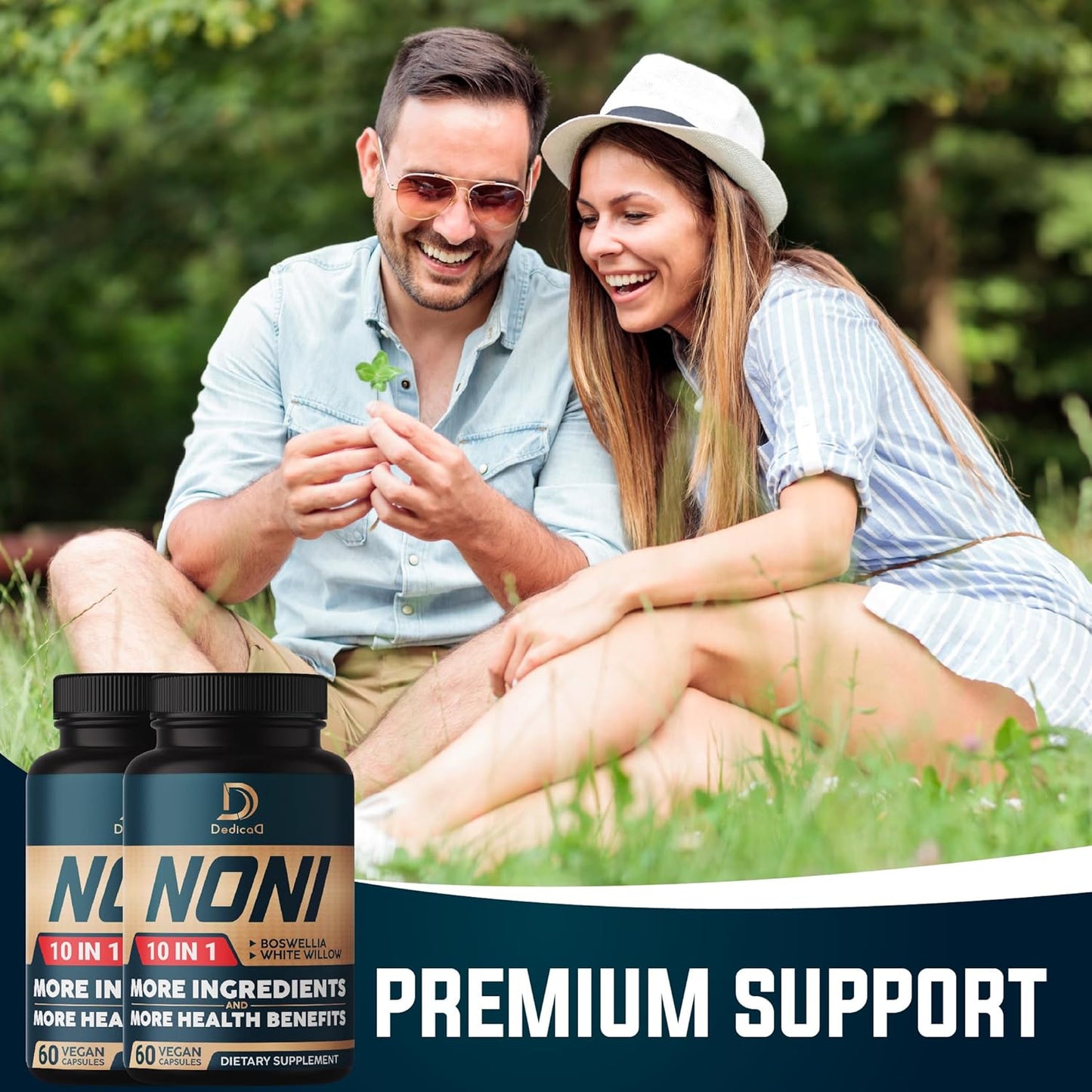 10in1 Noni Capsules with Elderberry, Boswellia, Turmeric & Ginger - 4 Month Supply for Muscle, Joint, Digestive & Immune Support - 2 Packs of 60 Vegan Capsules - Non-GMO & Gluten-Free