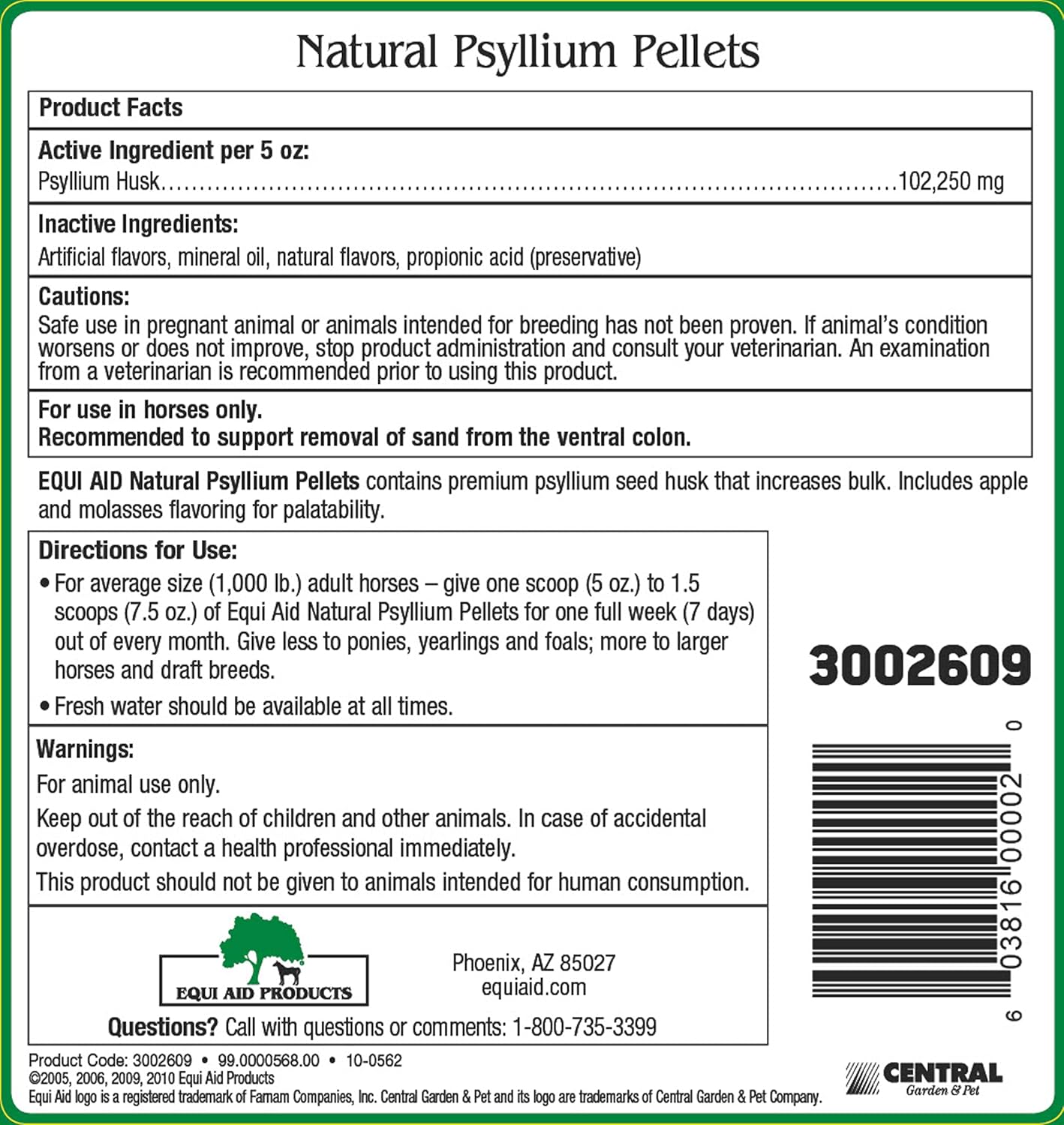 10lb Farnam Equi Aid Natural Horse Psyllium Pellets: Supports Sand & Dirt Removal From Ventral Colon, 32 Scoops - BoostGo Australia