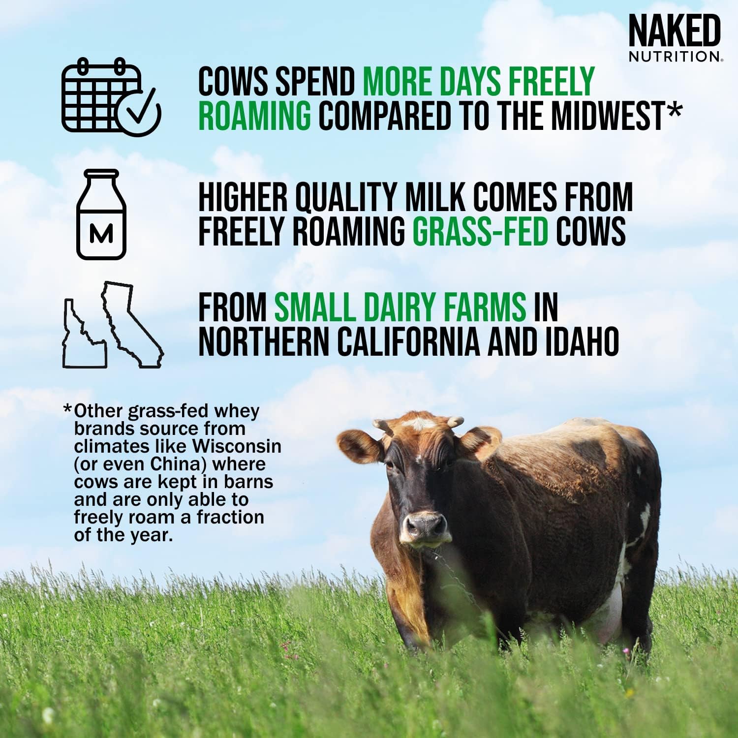 10LB Naked Nutrition Grass Fed Protein Bundle: Unflavored Whey & Casein Powder Pack for Muscle Growth & Recovery