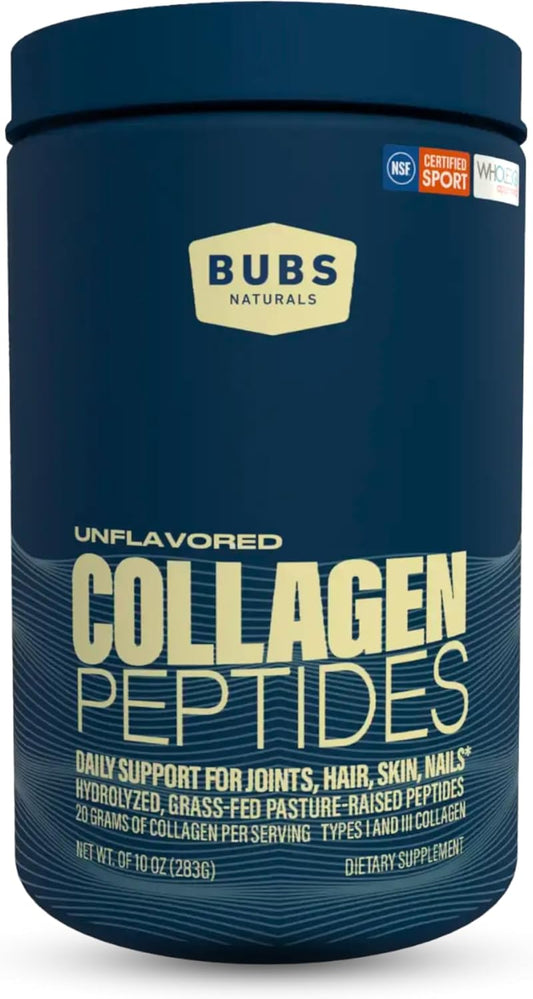 10oz BUBS Naturals Unflavored Collagen Peptides Powder - Grass Fed, Paleo & Keto Friendly - Joint & Skin Support - Non-GMO & Gluten Free