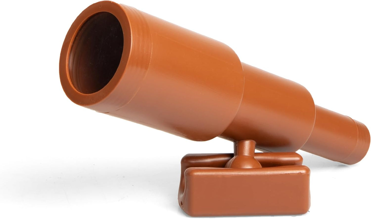 11" Brown Pirate Telescope for Kids Outdoor Playset - Barcaloo Playhouse Accessory for Backyard Treehouse, Jungle Gym, or Swing Set