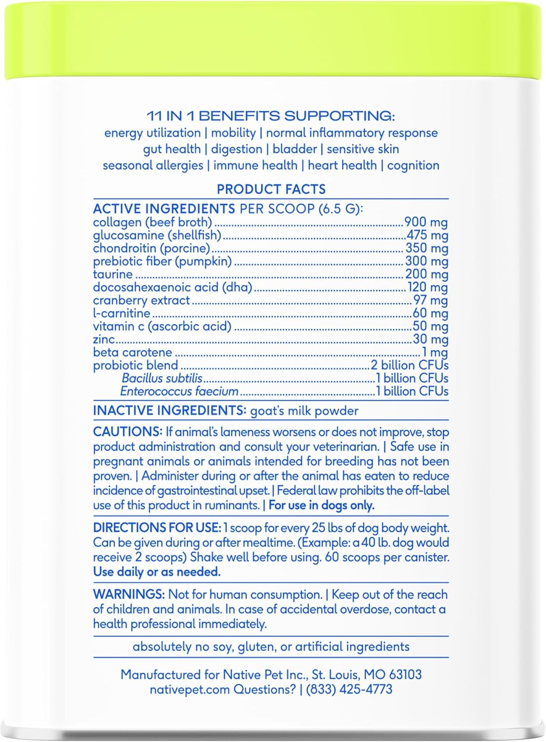 11-in-1 Multivitamin Powder for Dogs - 60 Scoops of Nutrient-Rich Dog Vitamins & Supplements - Pet Health and Puppy Essentials