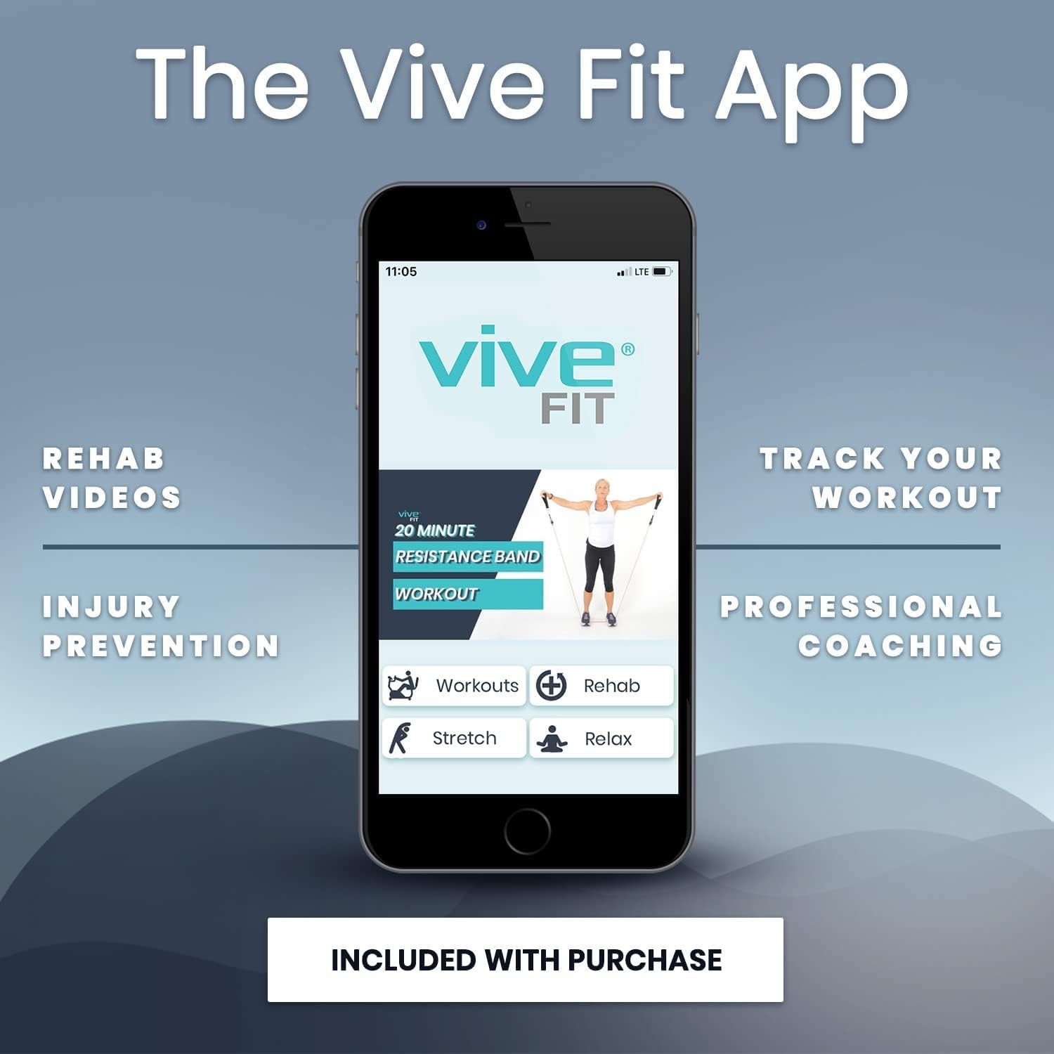 11-Piece Vive Resistance Bands Set with Handles and Door Anchor - Adjustable Tension from 2 to 70 LBs - Elastic Fitness Equipment for Home Workouts, Men and Women Training Therapy