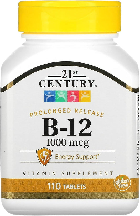 110 Count 21st Century B12 1000 mcg Prolonged Release Tablets