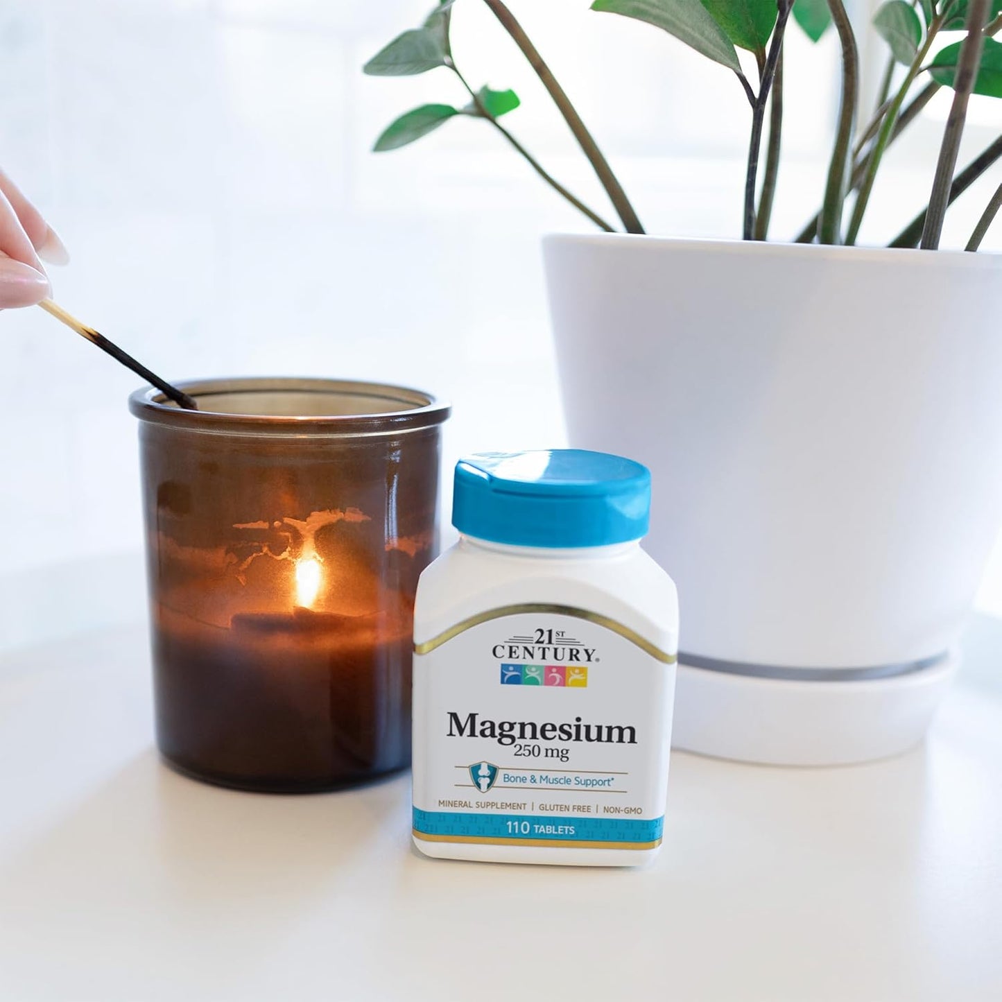 110 Count 21st Century Magnesium 250 mg Tablets for Bone Health and Muscle Function