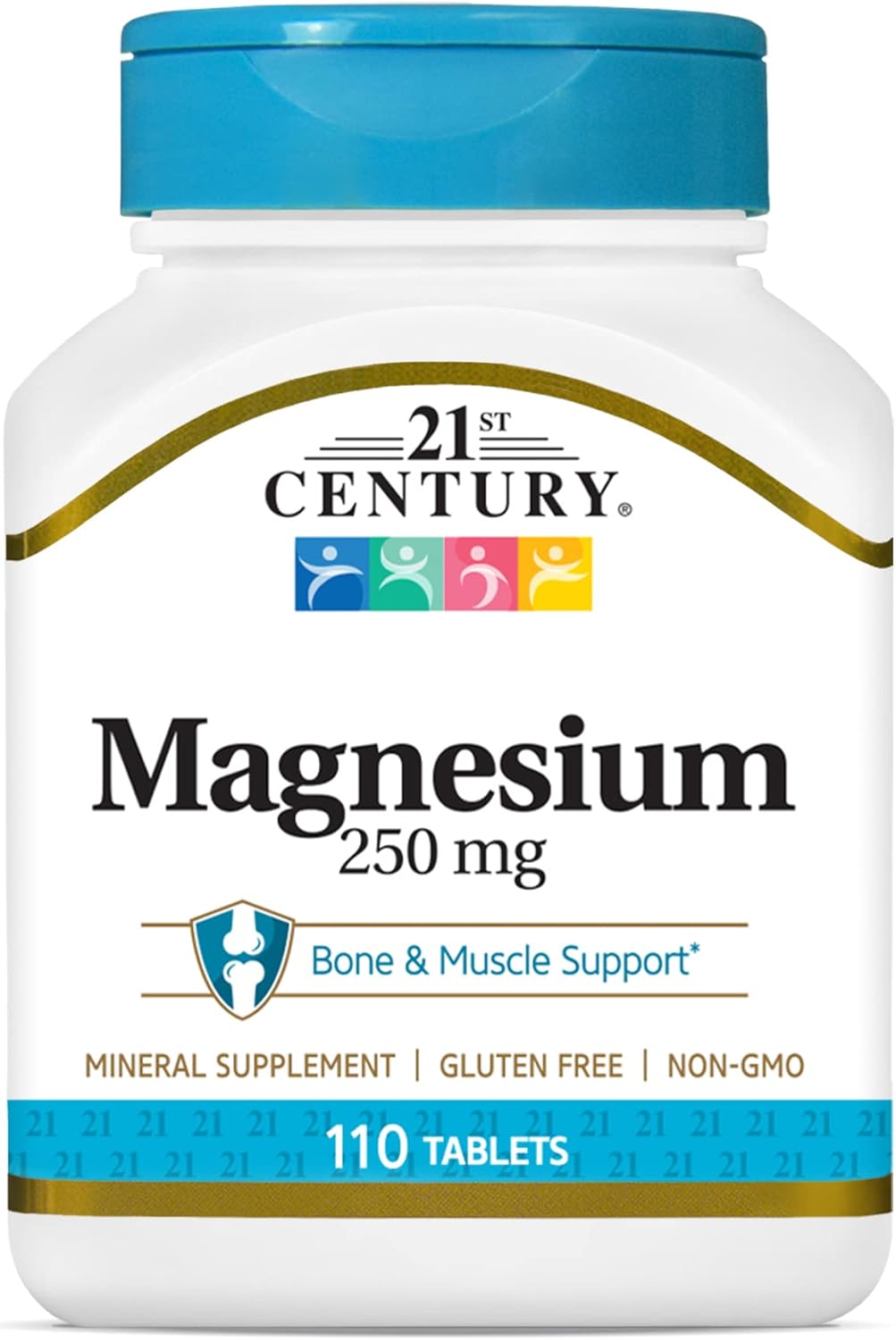 110 Count 21st Century Magnesium Tablets - 250 mg Supplement for Daily Health