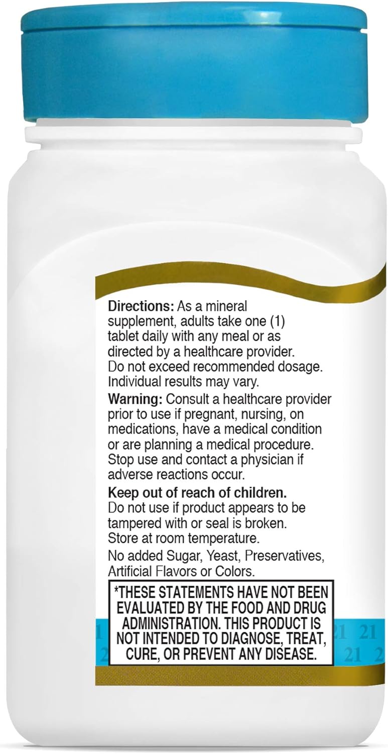 110 Count 21st Century Magnesium Tablets - 250 mg Supplement for Daily Health