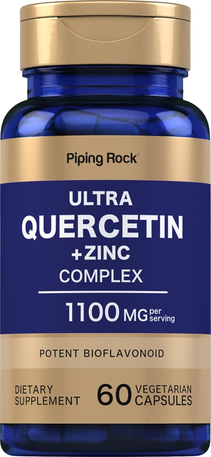 1100 mg Quercetin Zinc Complex Capsules | Non-GMO, Gluten Free Supplement | Piping Rock
