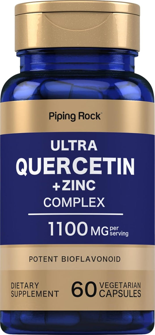 1100 mg Quercetin Zinc Complex Capsules | Non-GMO, Gluten Free Supplement | Piping Rock