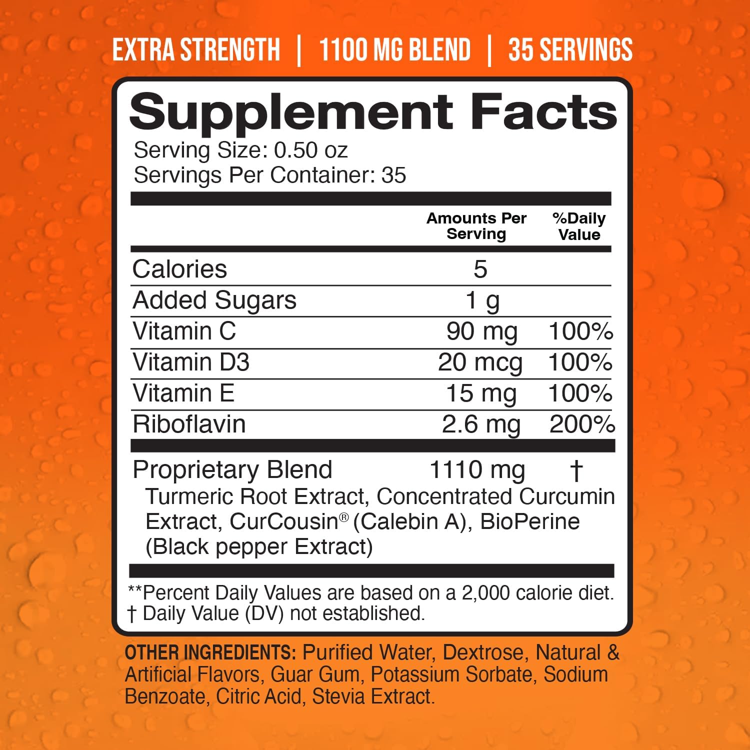 1100mg Turmeric Curcumin with Black Pepper Bioperine for Joint Support and Enhanced Absorption - 35 Servings with Vitamins C, D3, E, and B2