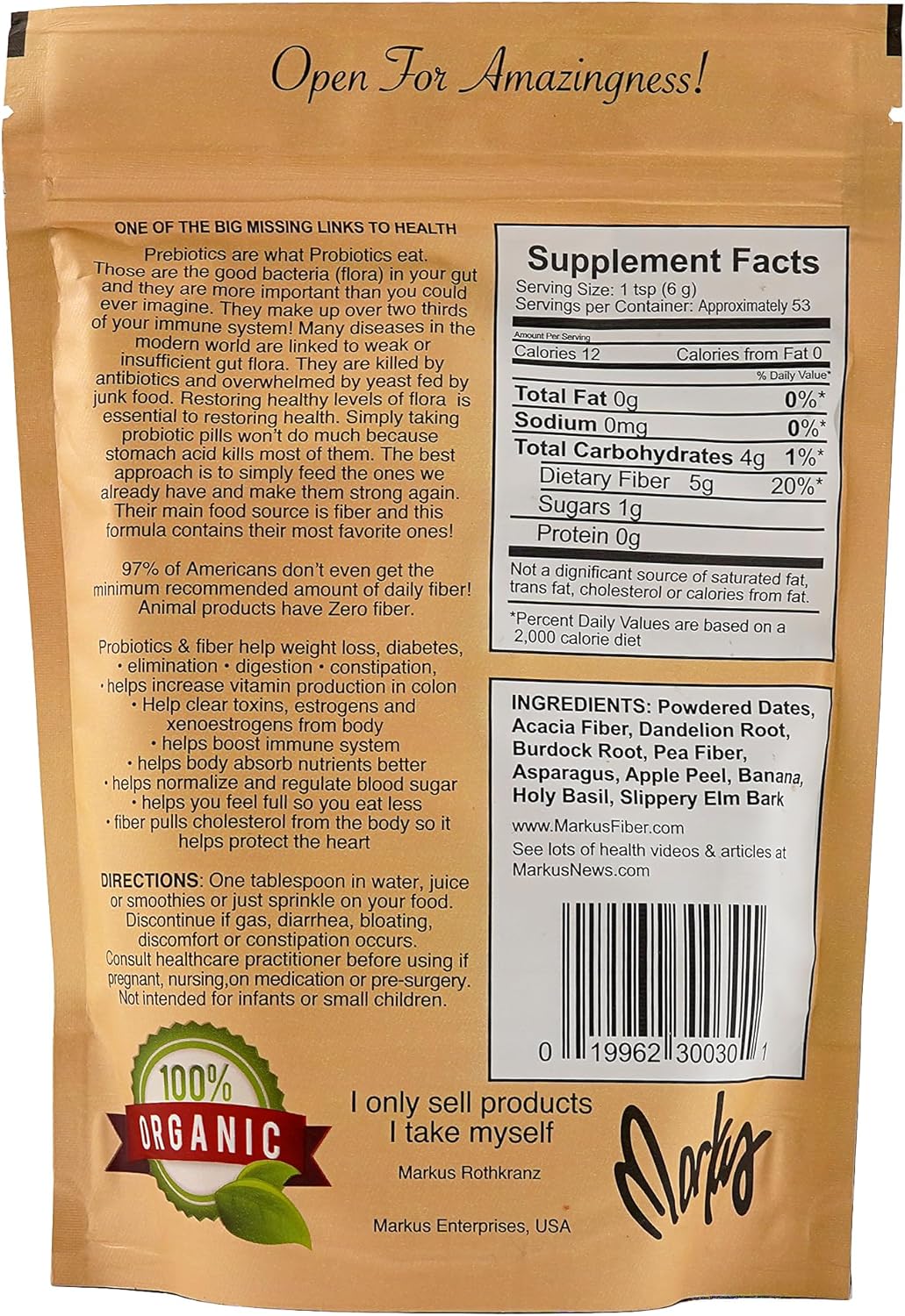 11oz Wild Force Prebiotic Formula - Boost Gut Health and Immunity with 53 Servings of Dietary Fiber