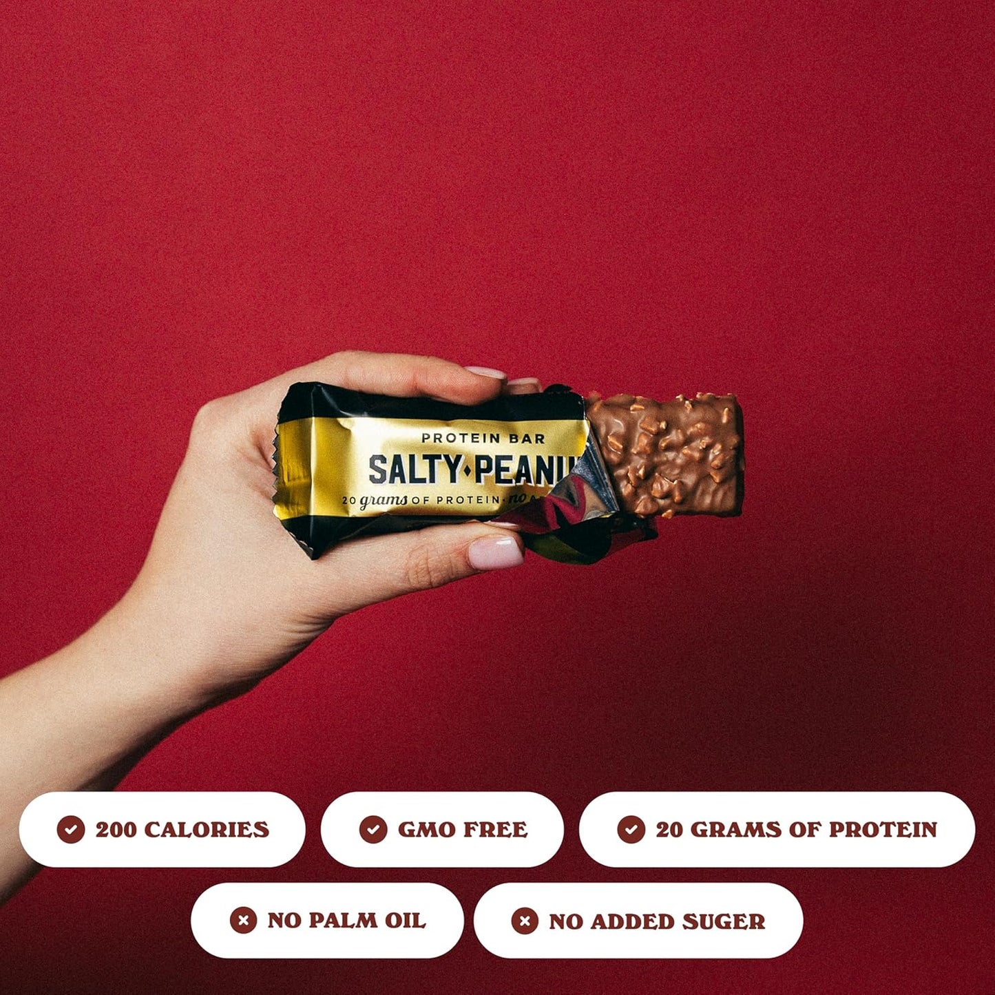 12 Count Barebells Salty Peanut Protein Bars - 20g High Protein Chocolate Nutrition Bar with Only 1g Sugar - Perfect On-The-Go Breakfast or Post-Workout Snack