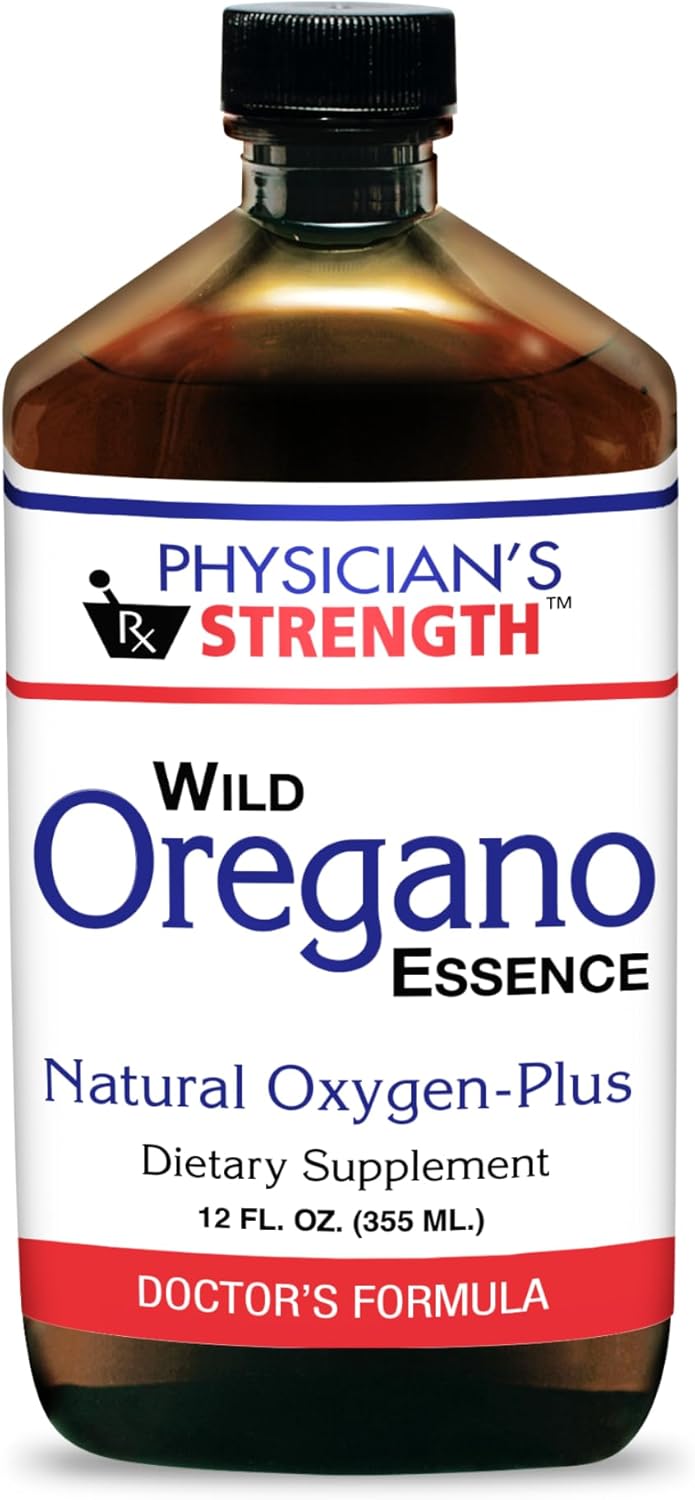12 fl oz Physician's Strength Wild Oregano Essence Hydrosol for Oxygen Support - Non-GMO & Chemical Free - 12 Servings