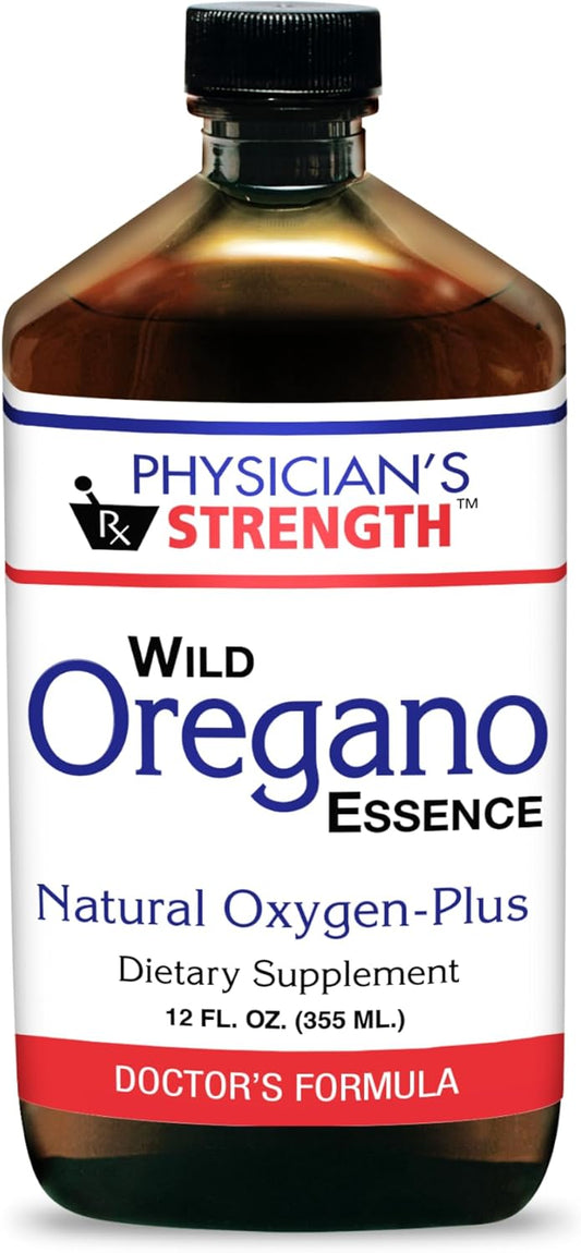 12 fl oz Physician's Strength Wild Oregano Essence Hydrosol for Oxygen Support - Non-GMO & Chemical Free - 12 Servings