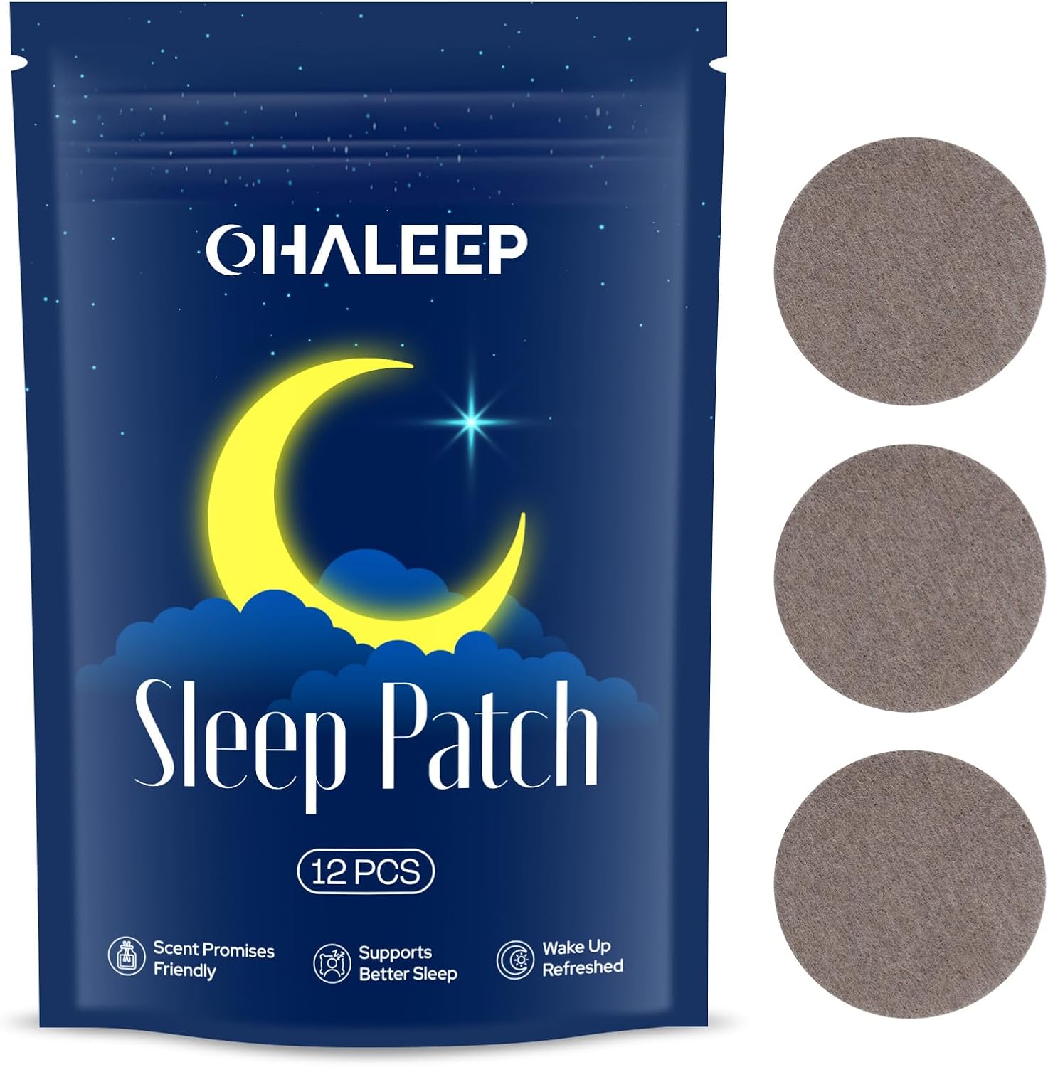 12 OHALEEP Adult Sleep Patches - Extra Strength Dream Patches for Improved Sleep Quality - Portable Sleep Aids