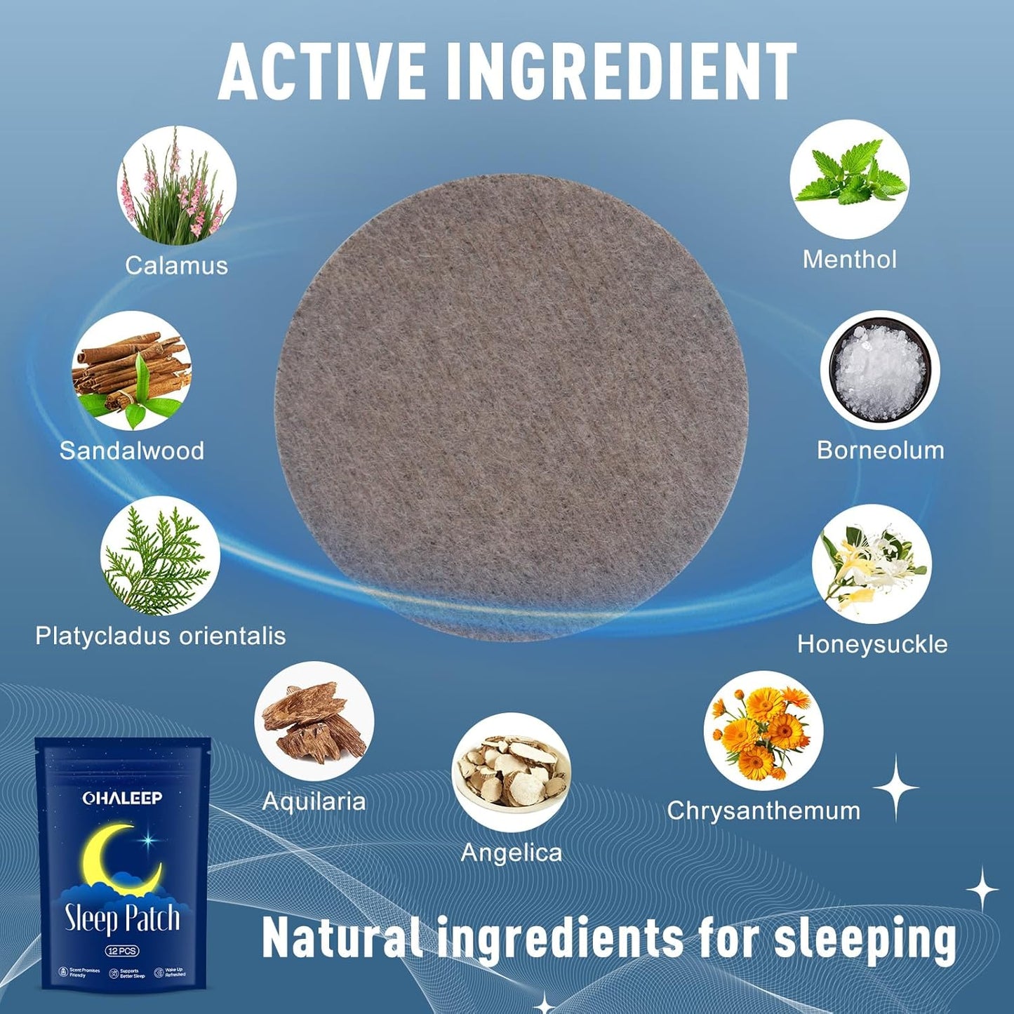 12 OHALEEP Adult Sleep Patches - Extra Strength Dream Patches for Improved Sleep Quality - Portable Sleep Aids