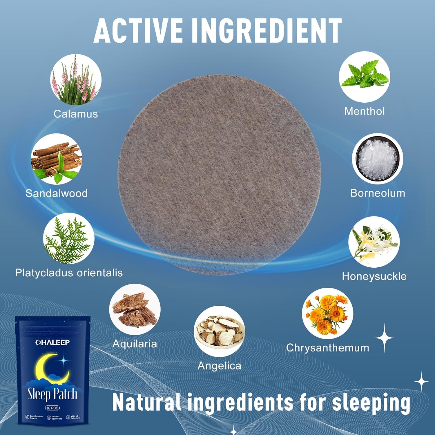 12 OHALEEP Adult Sleep Patches - Extra Strength Dream Patches for Improved Sleep Quality - Portable Sleep Aids
