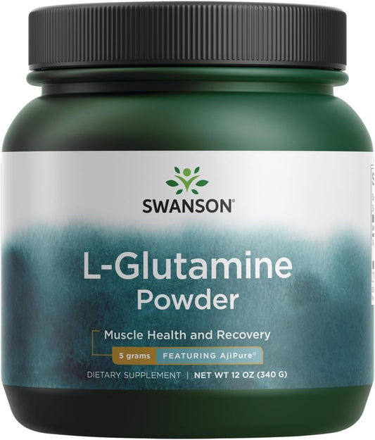 12 Ounce Swanson Ajipure L-Glutamine Powder for Amino Acid Support