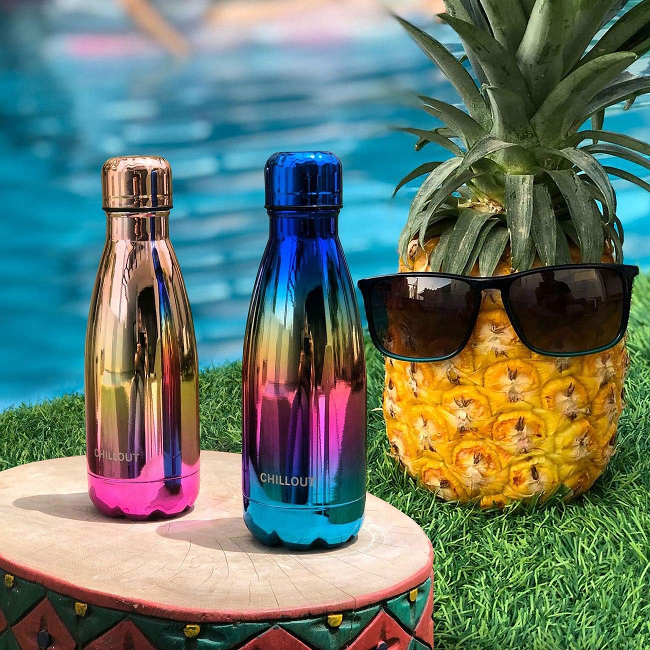 12 oz Double Wall Insulated Stainless Steel Water Bottle for Kids School - BPA Free Metal Sports Bottle for Cold and Warm Drinks - Boys, Girls, Women - CHILLOUT LIFE
