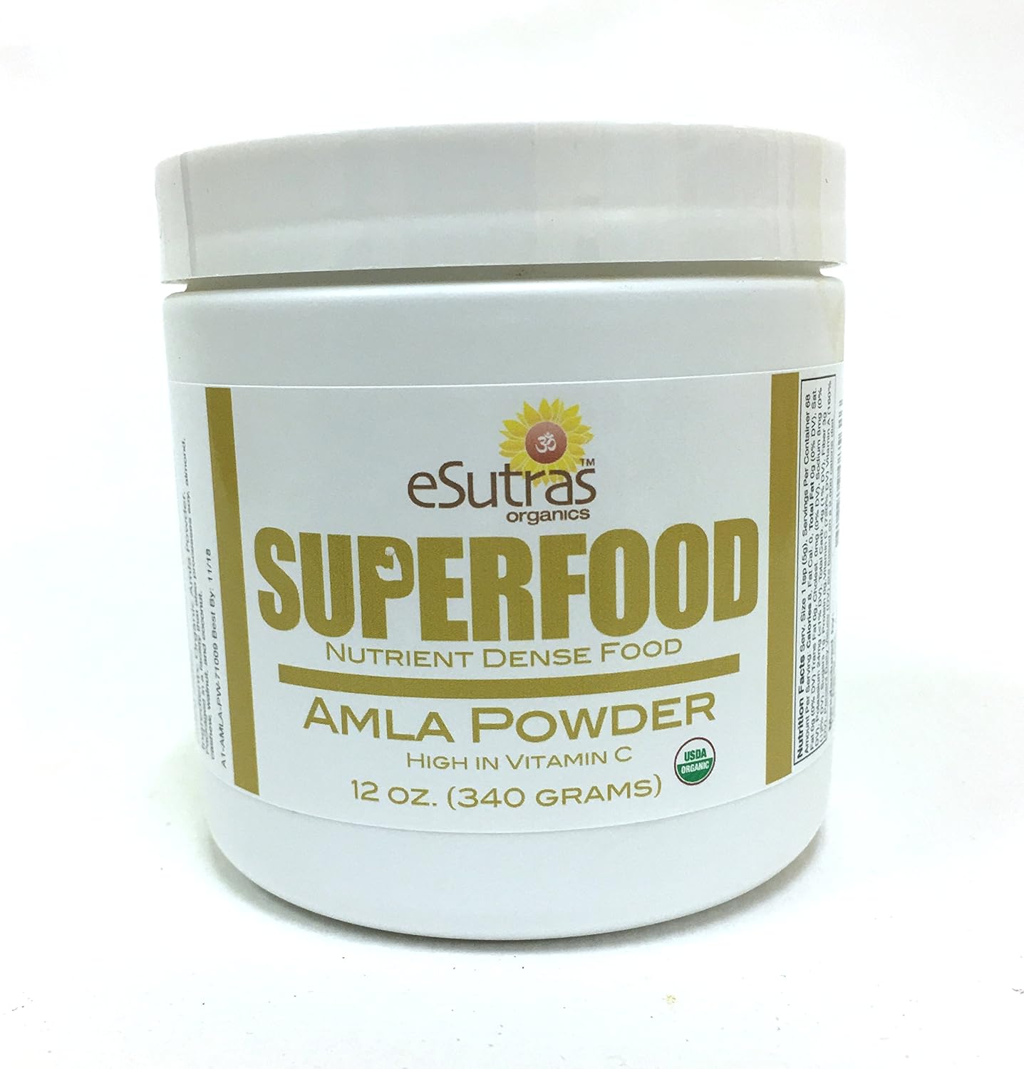 12 oz eSutras Organics Amla Powder - 30 Servings of Natural Vitamin C for Immune Health & Smoothies