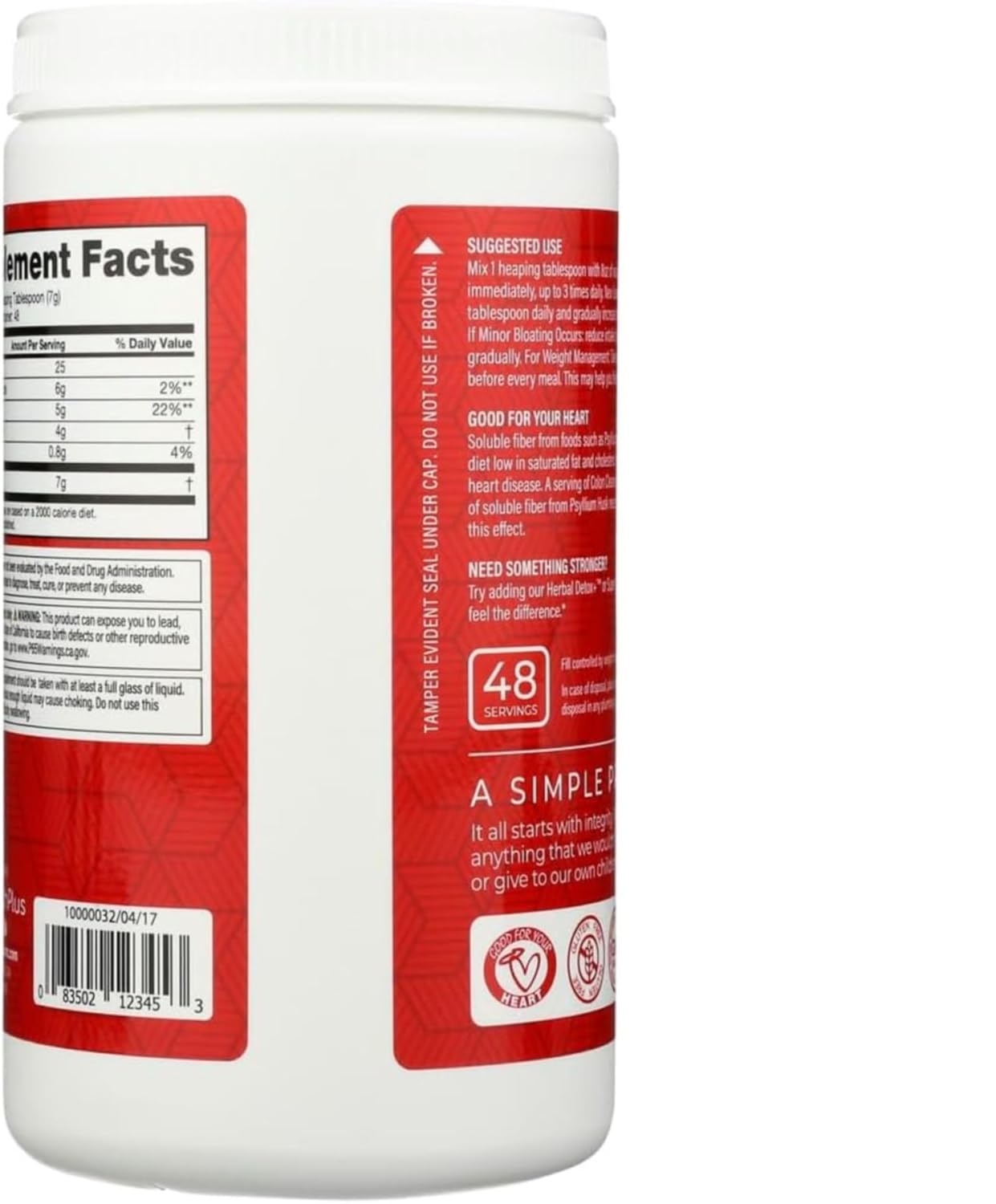 12 OZ Health Plus Colon Cleanse Psyllium Supplement for Digestive Health