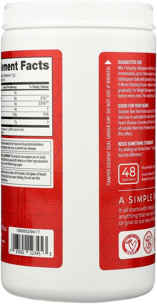 12 OZ Health Plus Psyllium Colon Cleanse Supplement