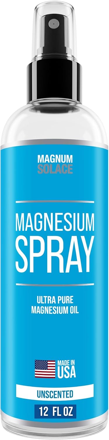 12 oz Magnum Solace Magnesium Oil Spray for Feet - USP Grade Pure Magnesium - Made in USA Since 2008