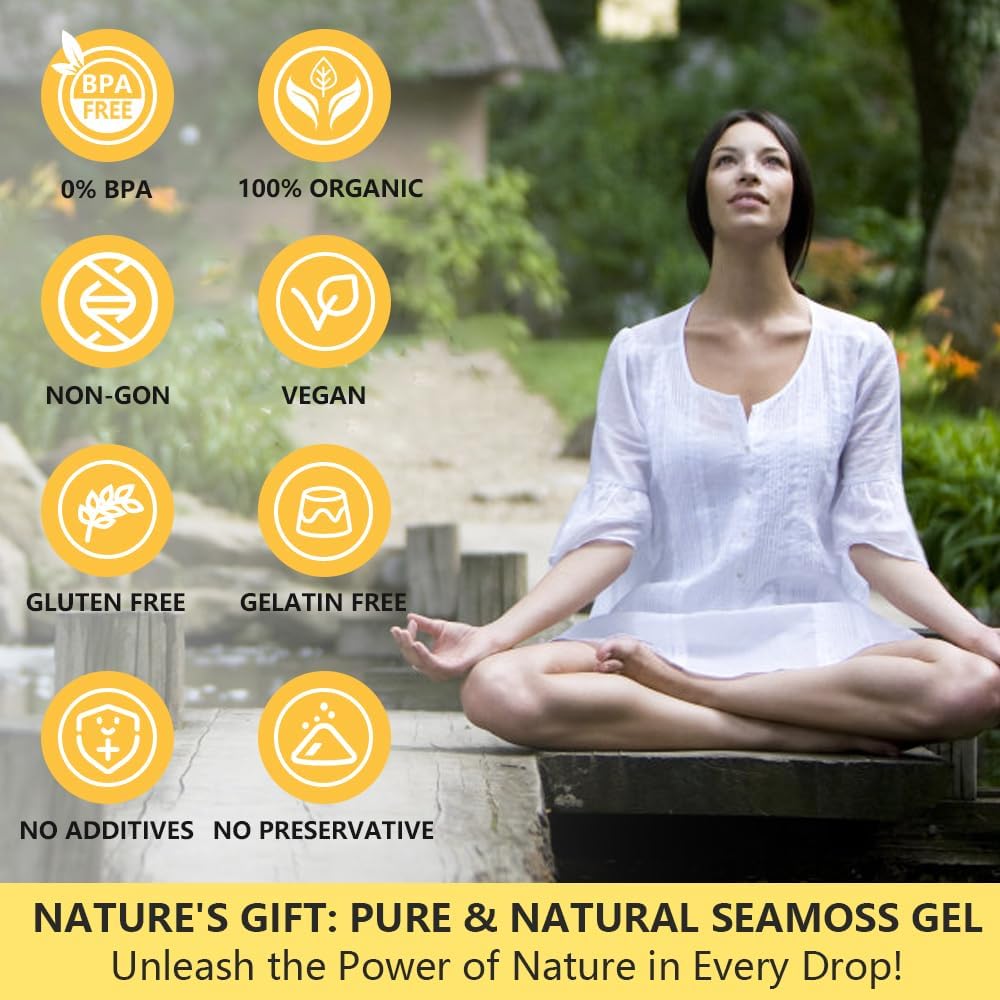 12 OZ Pineapple Flavored Sea Moss Gel - Organic Wildcrafted Irish Sea Moss with 92 Minerals and Vitamins - Vegan Non-GMO Gluten-Free Supplement for Immune, Thyroid, Digestive Health
