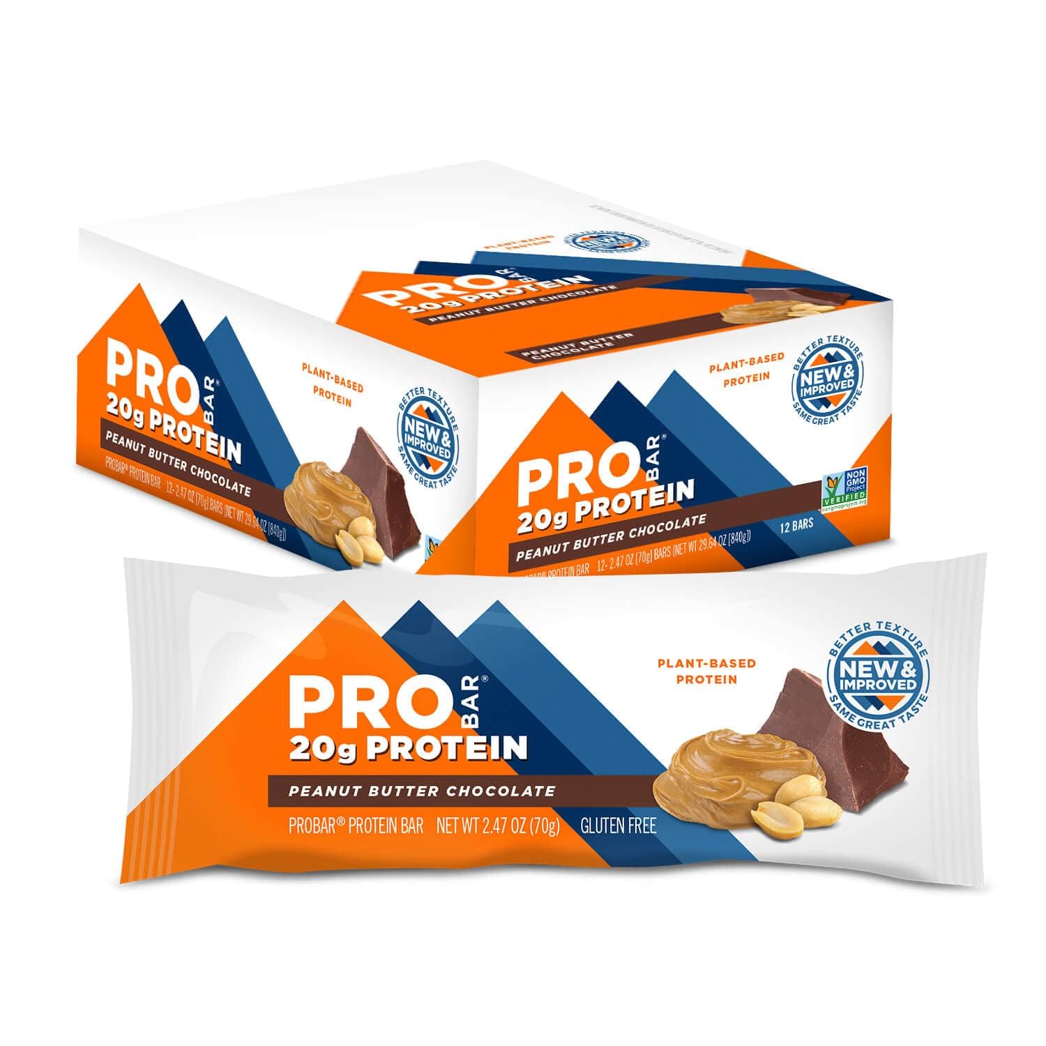 12-Pack Chocolate Peanut Butter ProBar Protein Bars - One Size, Bulk Pack for Health & Fitness Goals