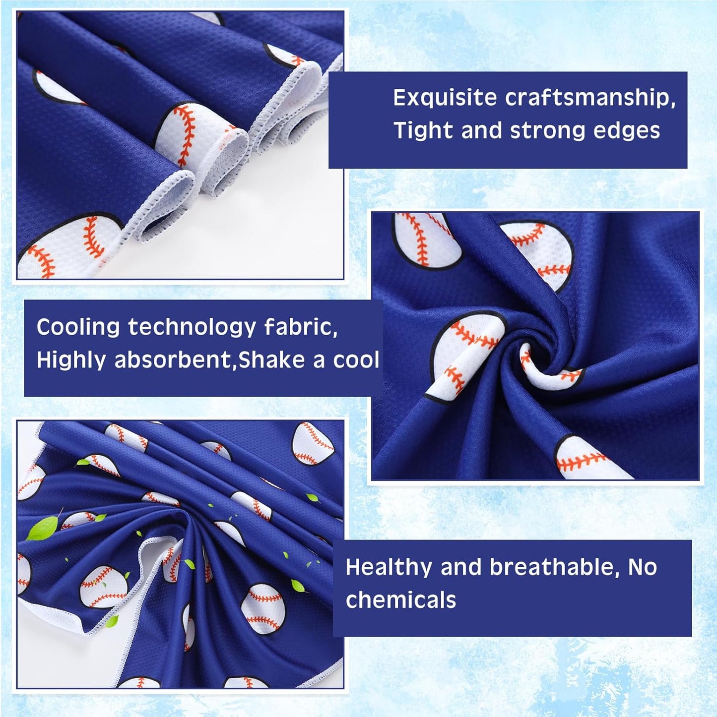 12-Pack FuWeave Cooling Towel - 40x12 Inches, Microfiber Fast Drying Towel for Sports - Basketball, Baseball, Football, Volleyball, Soccer, Softball - Gift for Men and Women