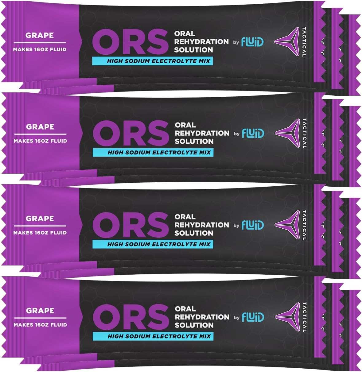 12-Pack Grape Oral Rehydration Solution for Extreme Dehydration - Recover Faster with Fluid Tactical Electrolytes