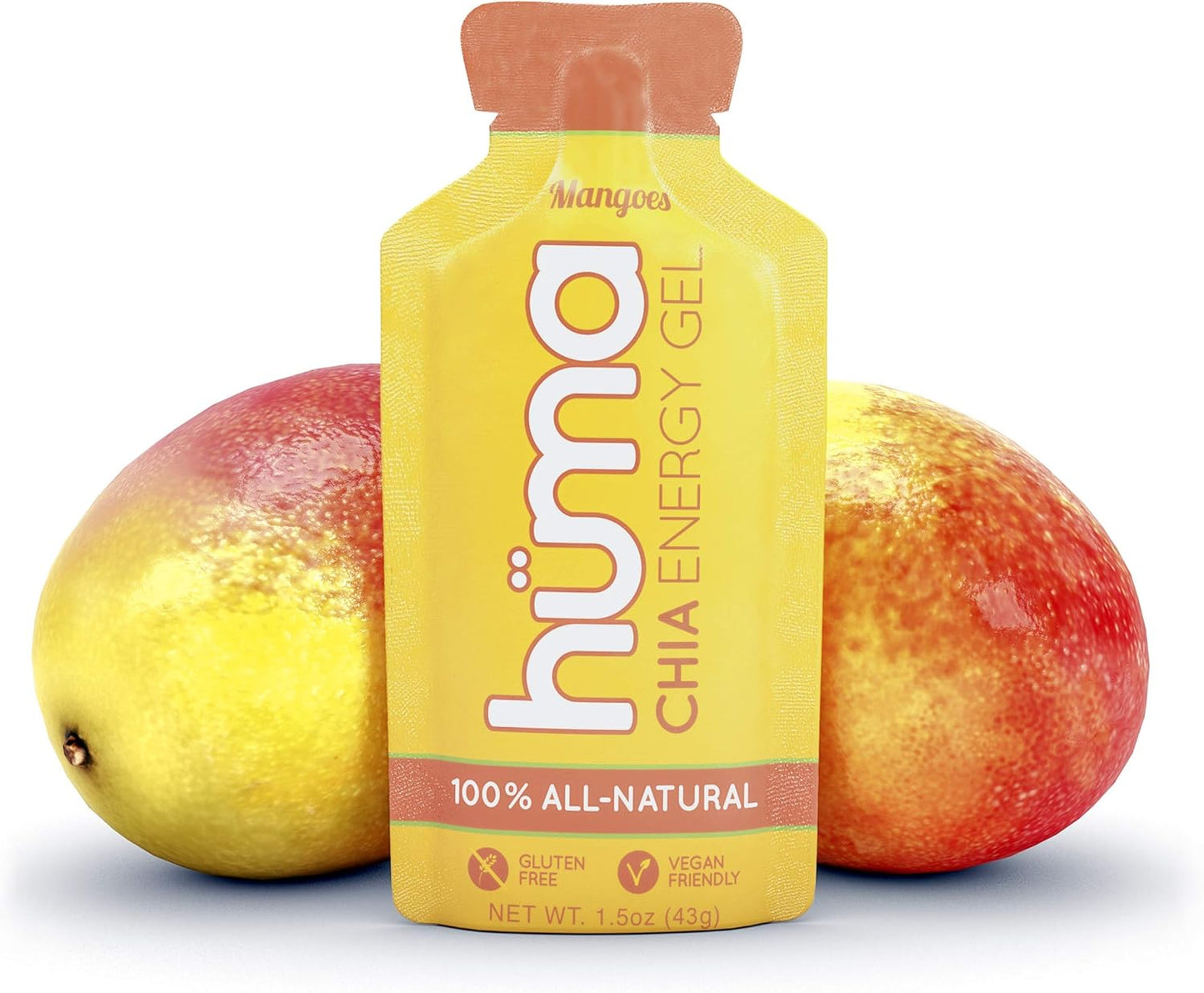 12-Pack Huma Chia Energy Gel, Mango Flavor - Top Choice for Endurance Exercise & Sports Nutrition