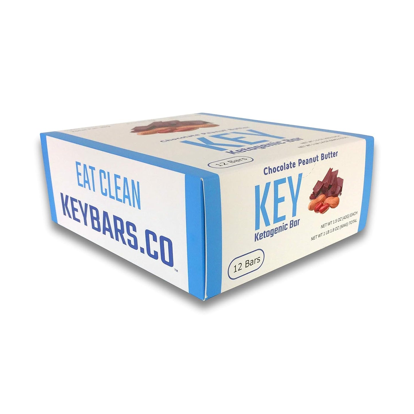 12 Pack KeyBars.co Chocolate Peanut Butter Keto Protein Bars - High Fat, Low Carb Keto Snacks on the Go