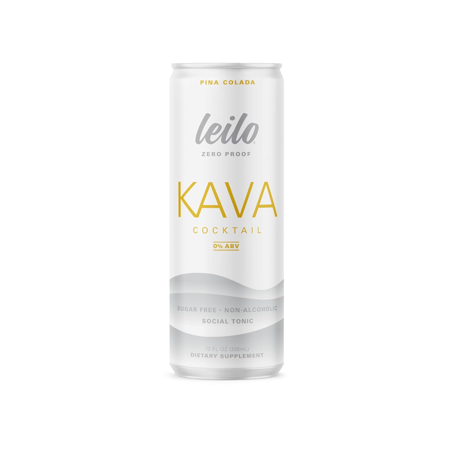 12 Pack Leilo Lite "Piña Colada" Mocktail - Sugar Free, Non-Alcoholic Relaxation Drink with Kava - Natural & Gluten Free - 12 oz, Packaging Varies