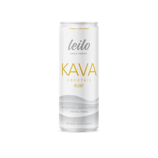 12 Pack Leilo Lite "Piña Colada" Mocktail - Sugar Free, Non-Alcoholic Relaxation Drink with Kava - Natural & Gluten Free - 12 oz, Packaging Varies