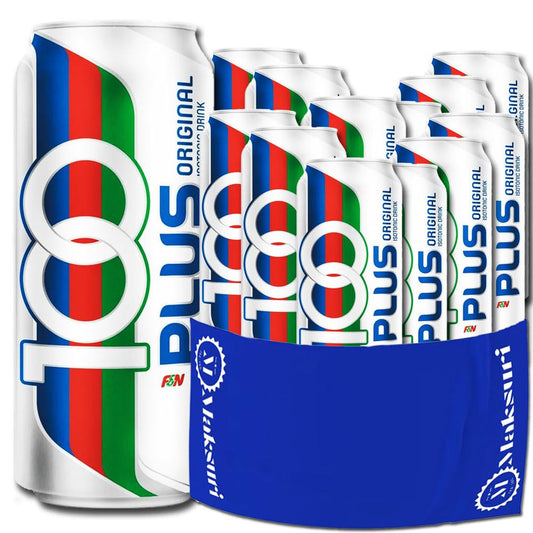 12-Pack MAKSURI TRADING 100 PLUS Isotonic Sports Drinks with Gym Towel Set - 11fl oz