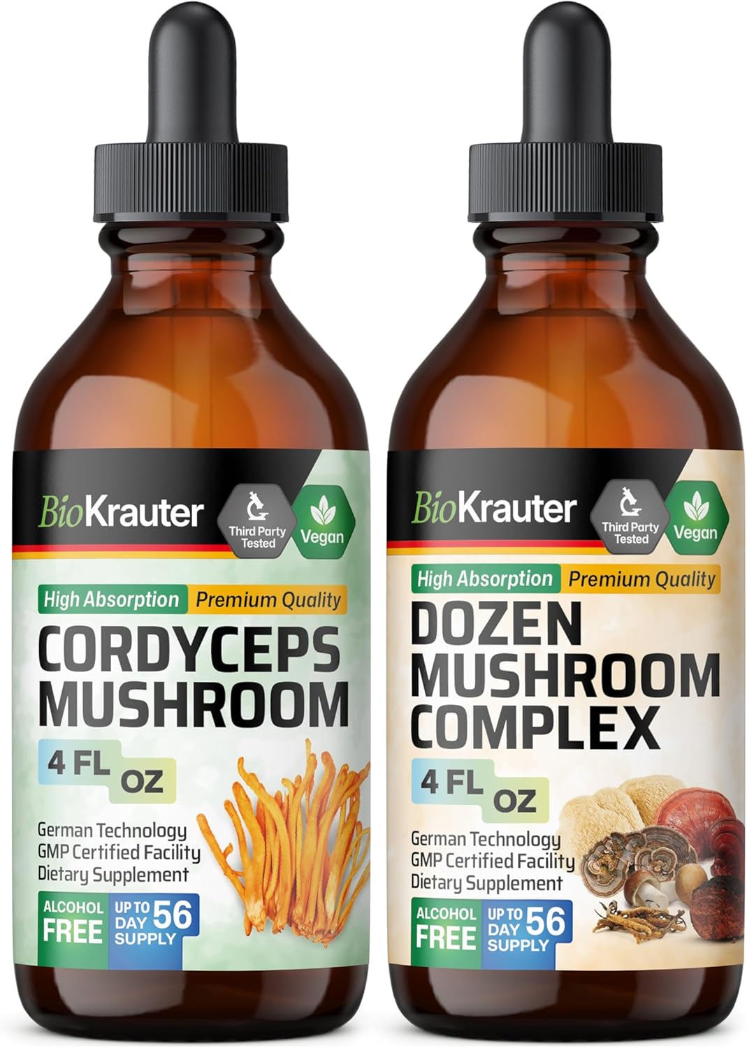 12-Pack of BIO KRAUTER Cordyceps Mushroom Tincture 4 Fl. Oz. - Bundle Offer