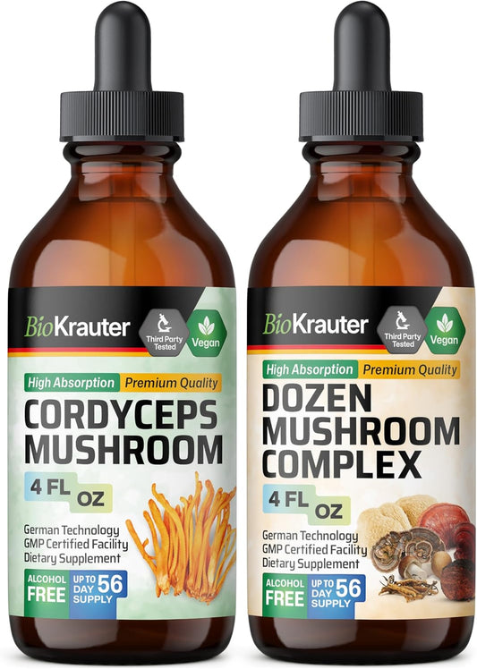 12-Pack of BIO KRAUTER Cordyceps Mushroom Tincture 4 Fl. Oz. - Bundle Offer