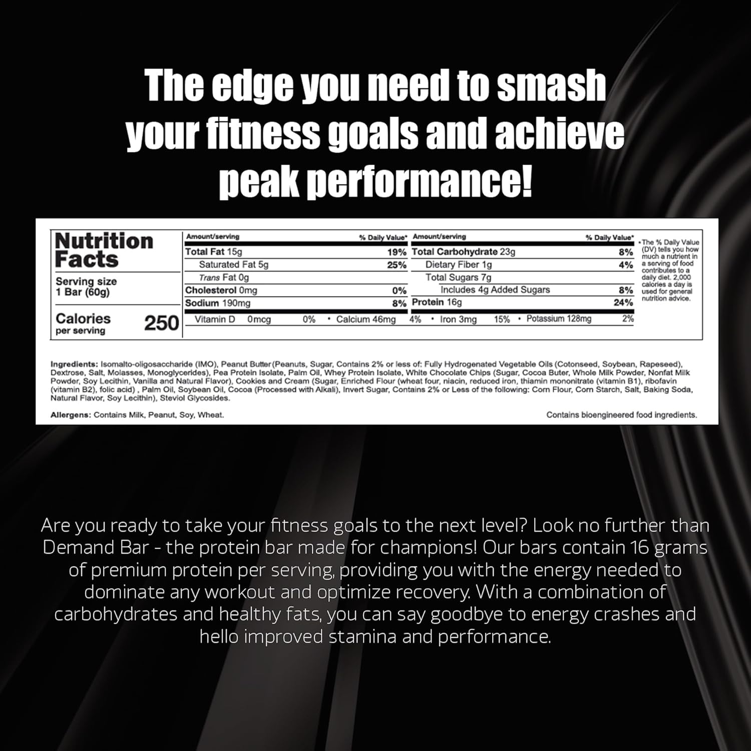 12 Pack of Controlled Labs Demand Protein Bars - Natural High-Protein/Low-Carb Bars with 16g Protein per Serving (Cookies 'n Cream/Peanut Butter)