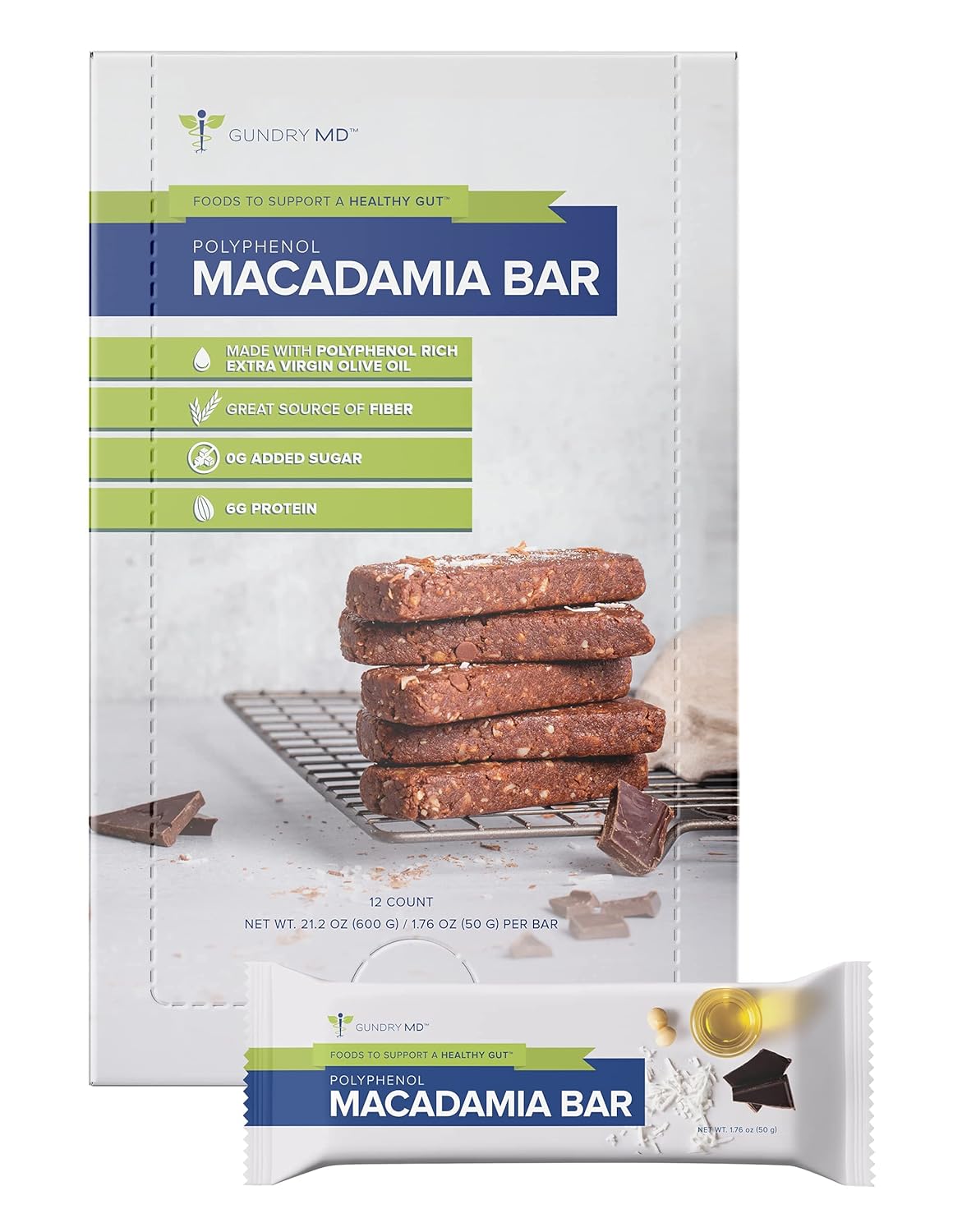 12 Pack of Gundry MD Macadamia Nut Bars Packed with Polyphenols